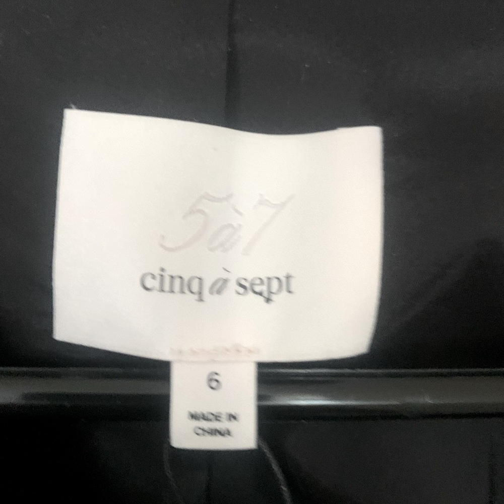 New with tag Cinq a Sept Barette Dress black with Rhinestone details. Size 6.